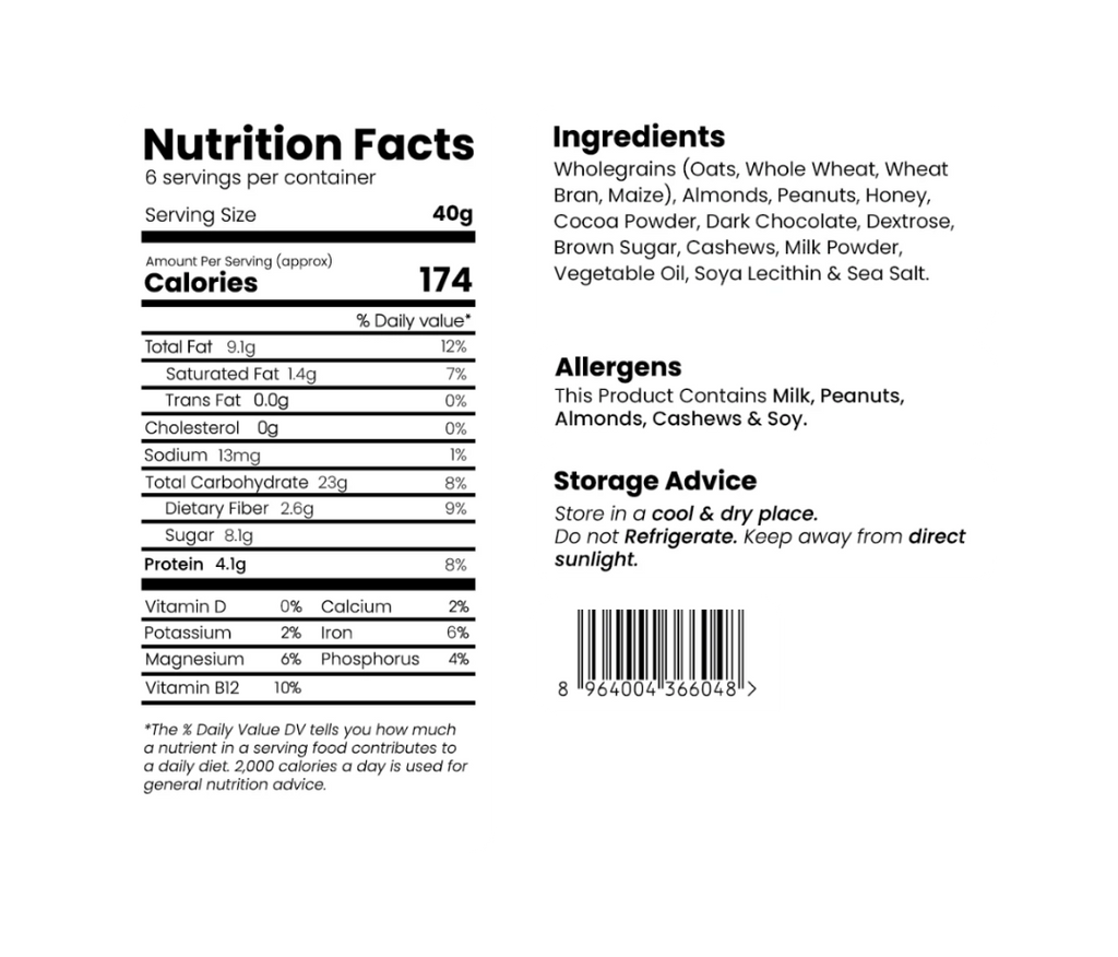 Dark Chocolate & Nut Fusion - Single Bar