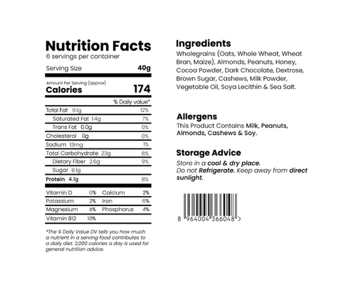 Dark Chocolate & Nut Fusion - Single Bar