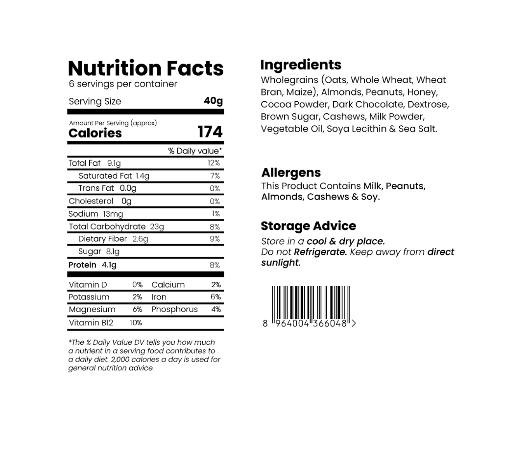 Dark Chocolate & Nut Fusion - 6 Bars