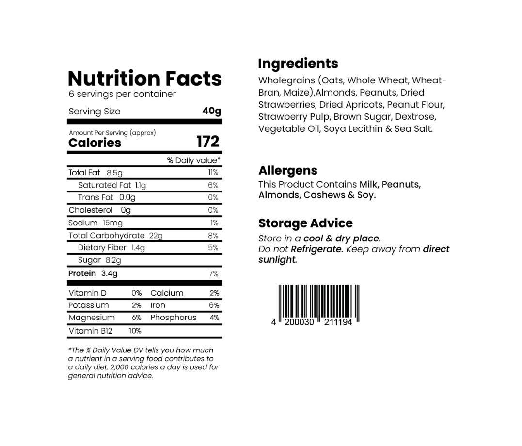 Strawberry & Nut Fusion - 6 Bars